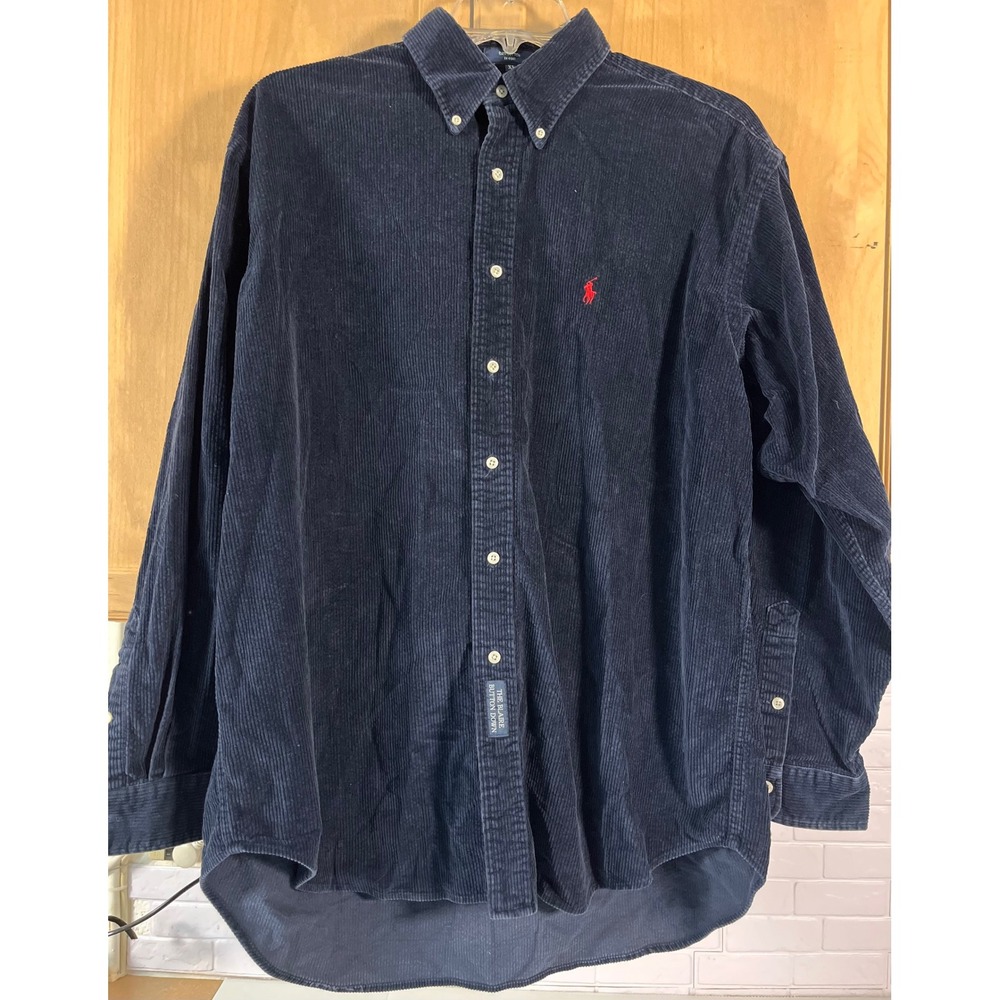 Polo Ralph Lauren Button Down Mens XL Navy Blue Corduroy The Blaire Shirt